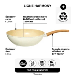 5five Wok aluminium forgé beige, 28cm